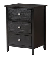 Glory Furniture Daniel Black 3 Drawers Nightstand