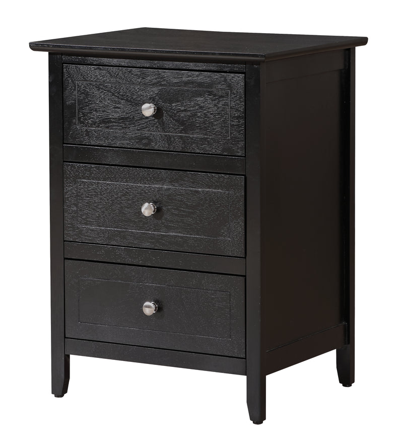 Glory Furniture Daniel Black 3 Drawers Nightstand
