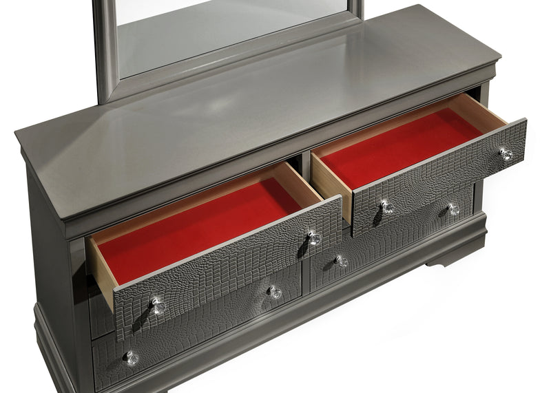 Galaxy Home Blaze Gray 6 Drawer Dresser