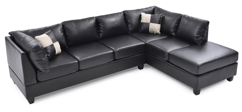 Glory Furniture Malone White Faux Leather Sectional