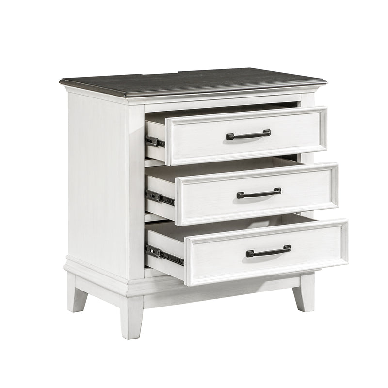 Home Elegance Chesterton Brown White Night Stand