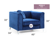 Glory Furniture Delray Gray Velvet Microsuede Chair