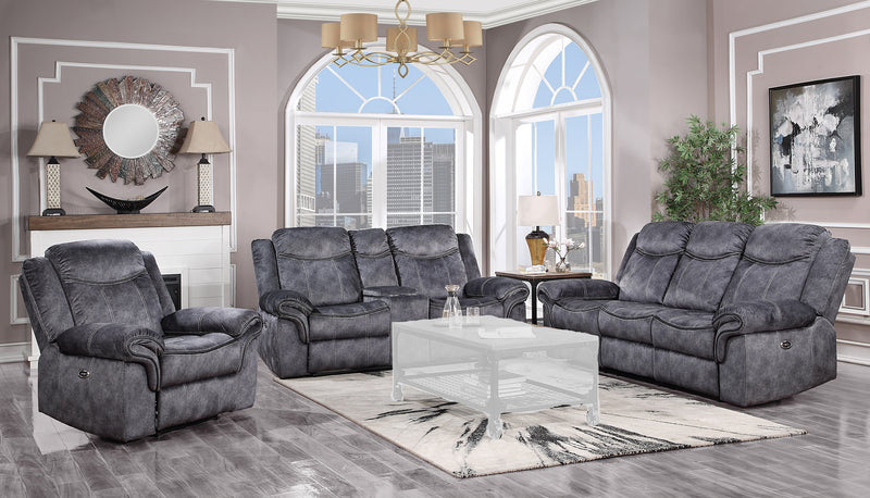 Global Furniture U2200 Granite Leather Power Reclining Sofa