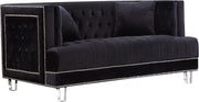 Meridian Furniture Lucas Black Velvet Loveseat