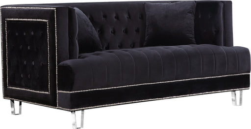 Meridian Furniture Lucas Black Velvet Loveseat