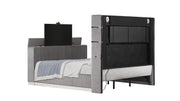 Galaxy Home Lavish Gray 5pc King Bedroom Set With Fireplace