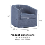 New Classic Furniture Poppy Blue Swivel Chair