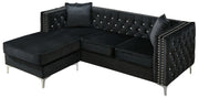 Glory Furniture Paige Gray Velvet Sofa Chaise