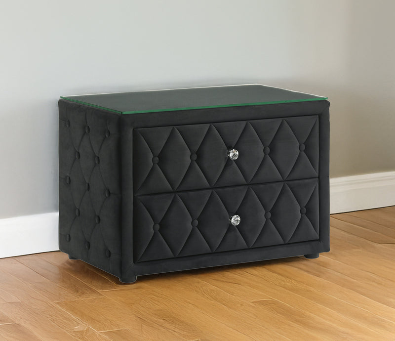 Crown Mark Josephine Black Night Stand