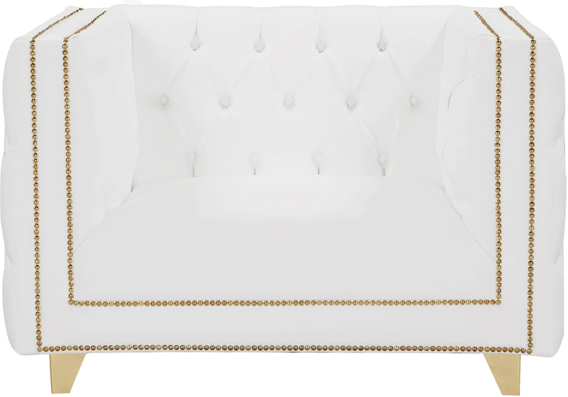 Meridian Furniture Michelle White Vegan Leather Chair