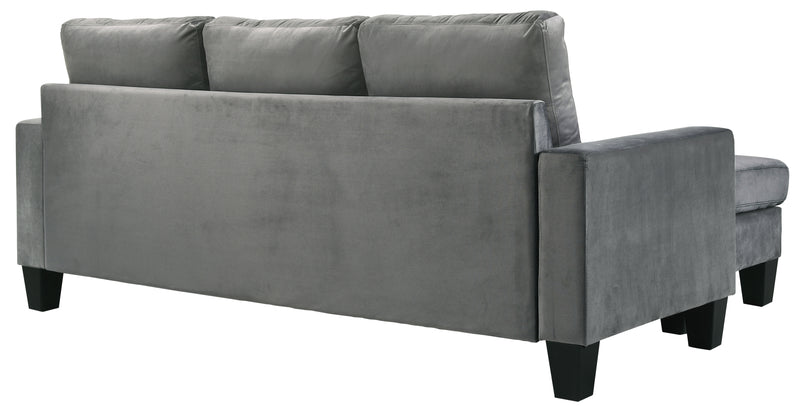 Glory Furniture Jessica Gray Velvet Sofa Chaise