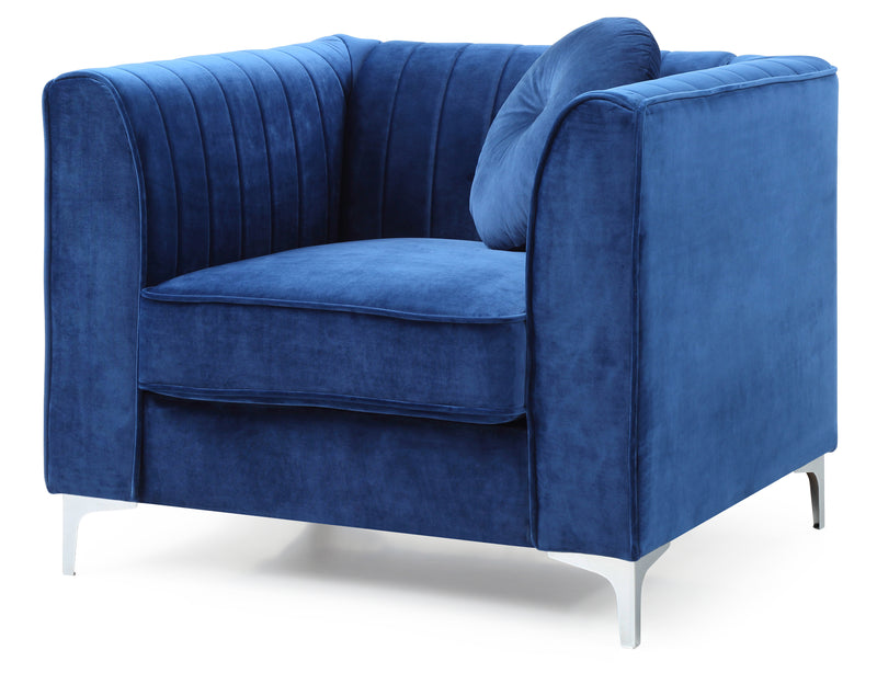 Glory Furniture Delray Navy Blue Velvet Microsuede Chair