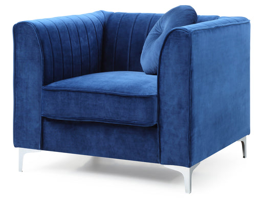 Glory Furniture Delray Navy Blue Velvet Microsuede Chair