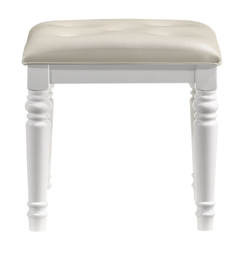 New Classic Furniture Valentino White Vanity Table Stool