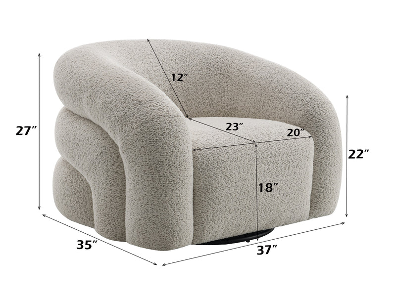 Acme Furniture Irma Gray Boucle Swivel Accent Chair