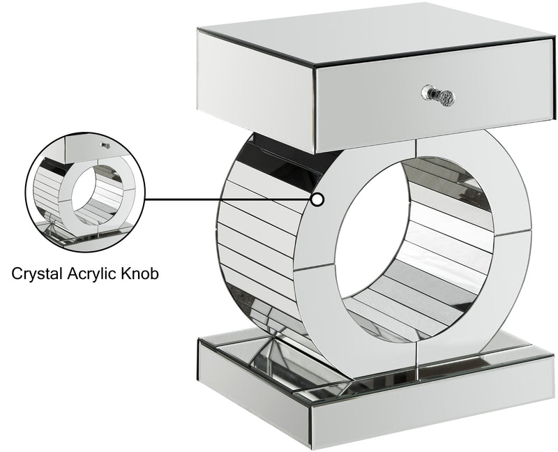 Meridian Furniture Jocelyn Mirrored End Table