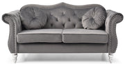Glory Furniture Hollywood Black Velvet Fabric Loveseat