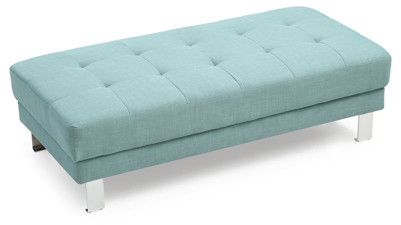 Glory Furniture Riveredge Teal Fabric Milan Ottoman
