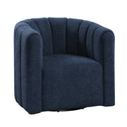 Home Elegance Delaney Blue Swivel Chair with Ottoman
