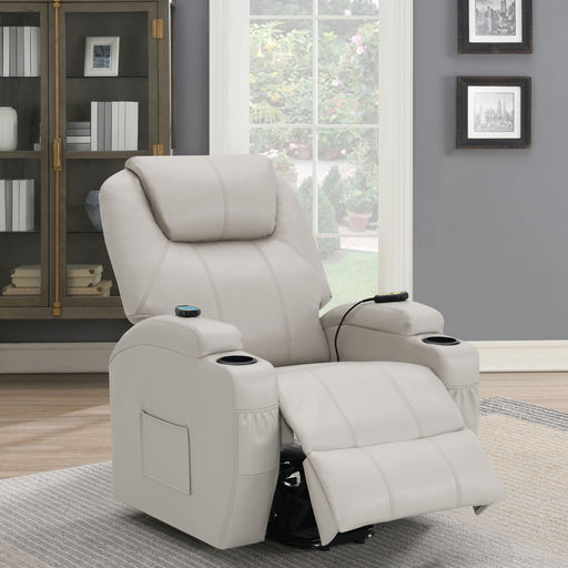 Coaster Furniture Sanger Beige Power Lift Massage Recliner