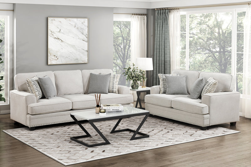 Home Elegance Bradford Gray 2pc Living Room Set