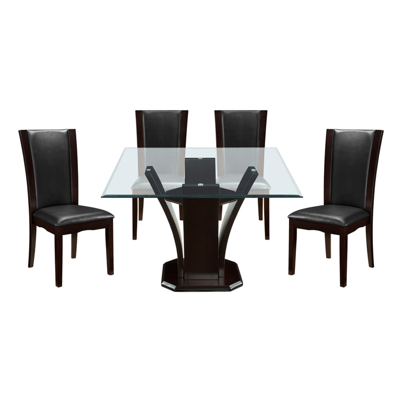 Home Elegance Daisy Espresso Dark Brown 54 Inch 5pc Dining Room Set
