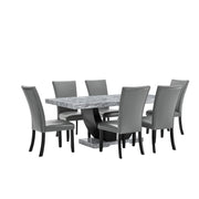 New Classic Furniture Lyra Gray Black 7pc Dining Room Set
