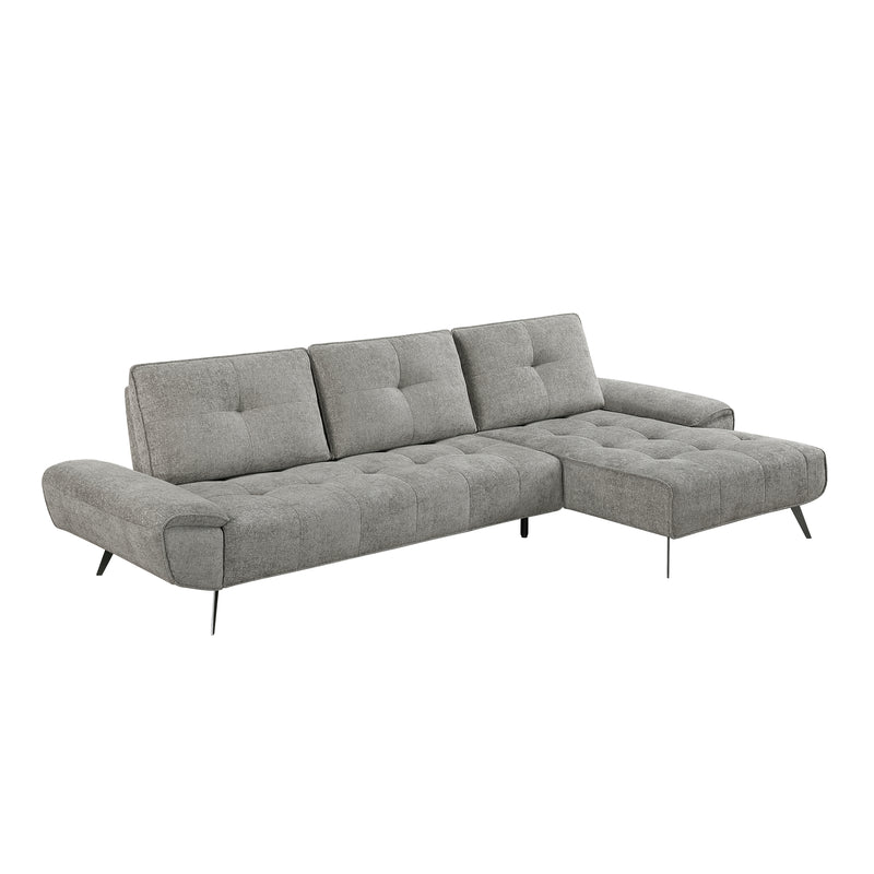 Home Elegance Dominic Beige 2pc Sectional with Right Chaise