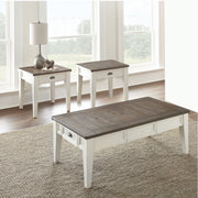 Steve Silver Cayla Dark Oak White 3pc Coffee Table Set
