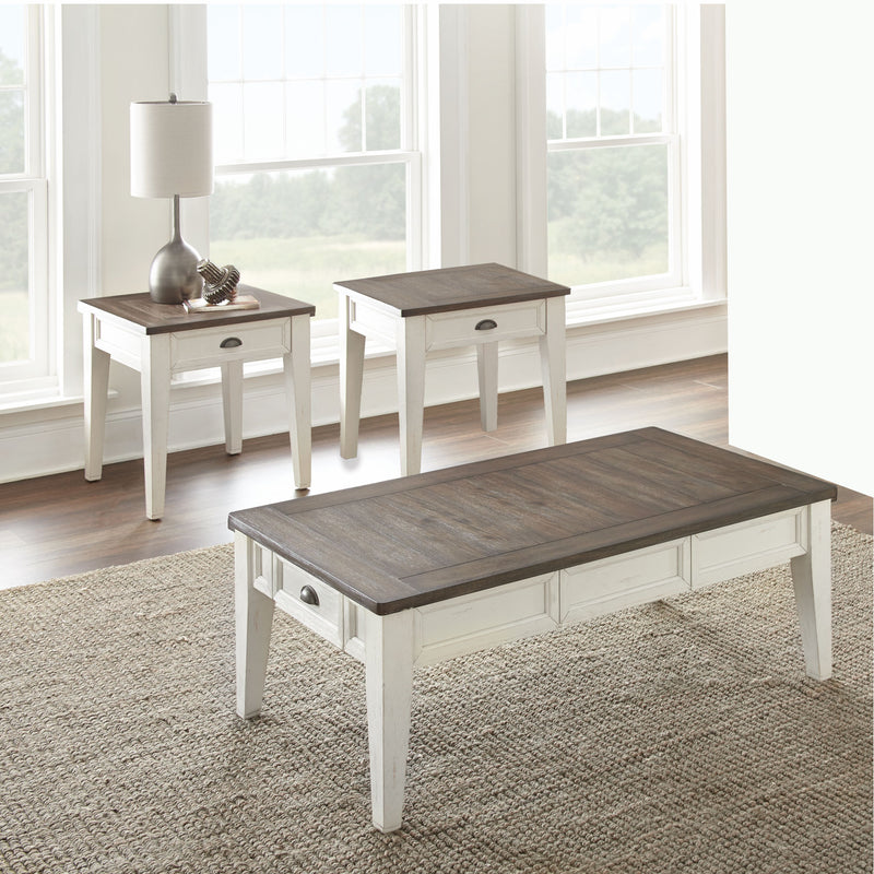 Steve Silver Cayla Dark Oak White 3pc Coffee Table Set