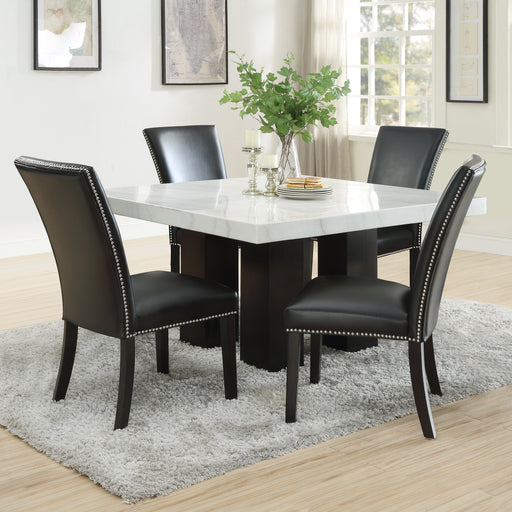 Steve Silver Camila White Black 5pc Square Dining Set