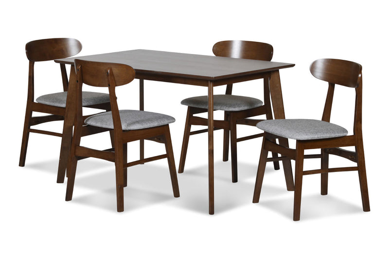 New Classic Furniture Morocco Walnut Brown Green 5pc Dining Room Set