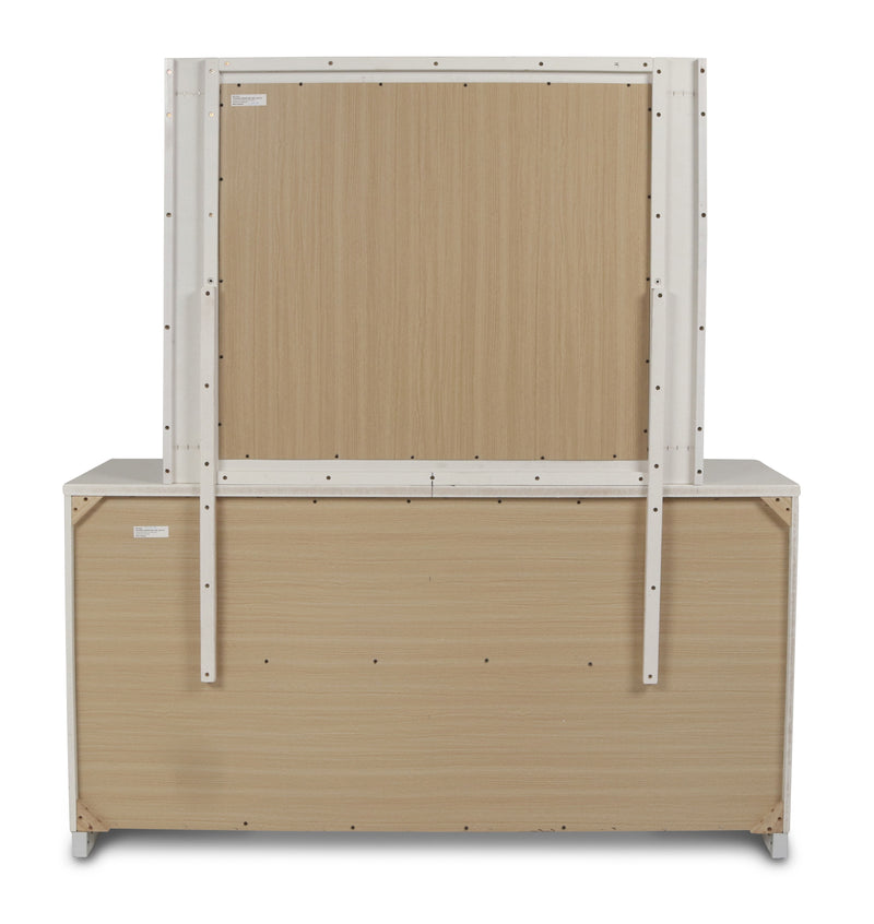 New Classic Furniture Sapphire White Dresser and Mirror