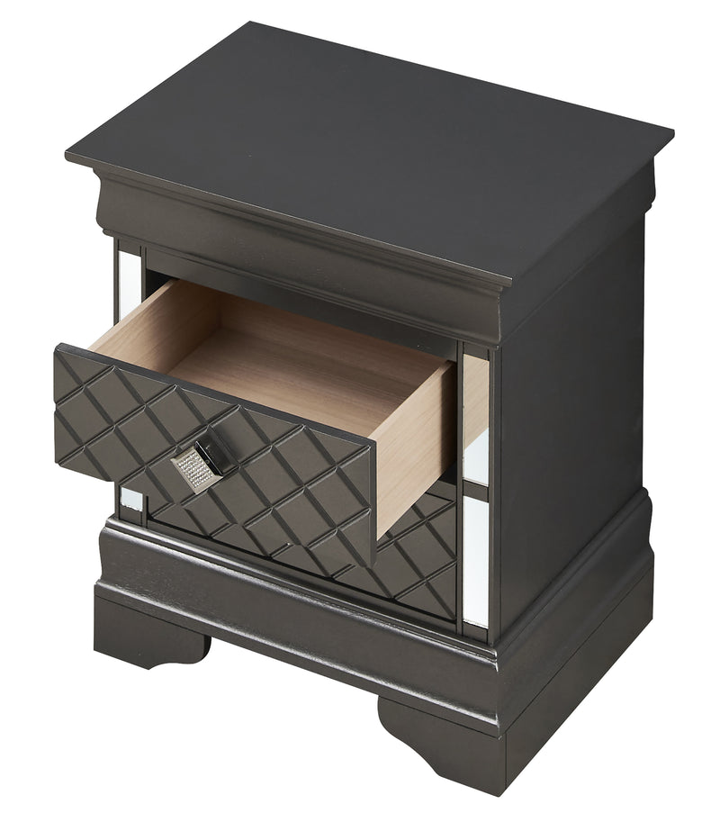 Glory Furniture Verona Metalic Black Nightstand