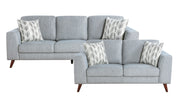 Home Elegance Broadway Blue Gray 2pc Living Room Set