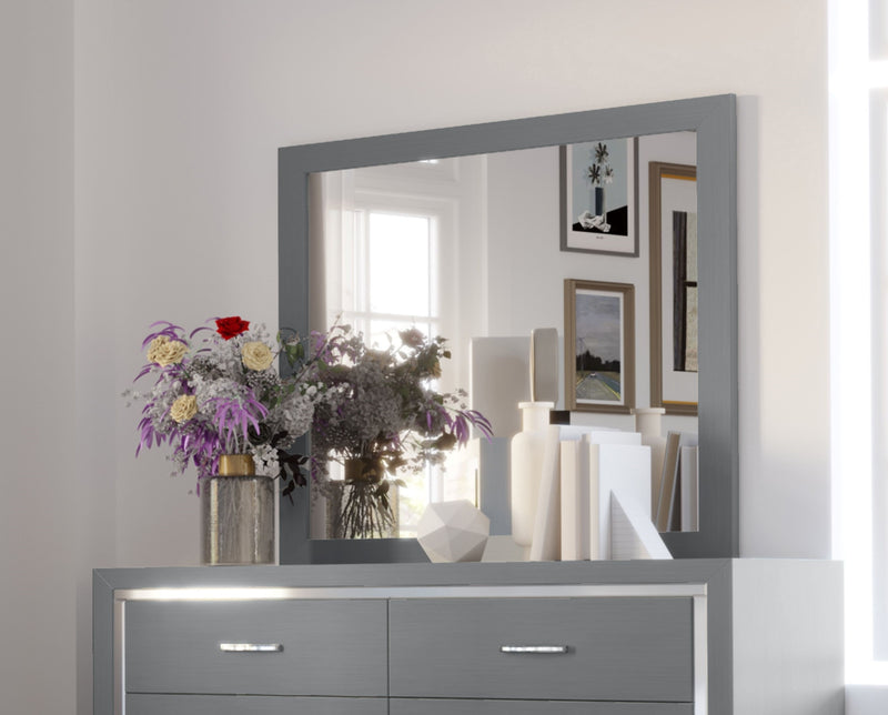 New Classic Furniture Huxley Gray Dresser and Mirror