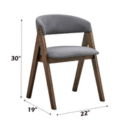 2 Acme Furniture Keiki Gray Walnut Side Chairs