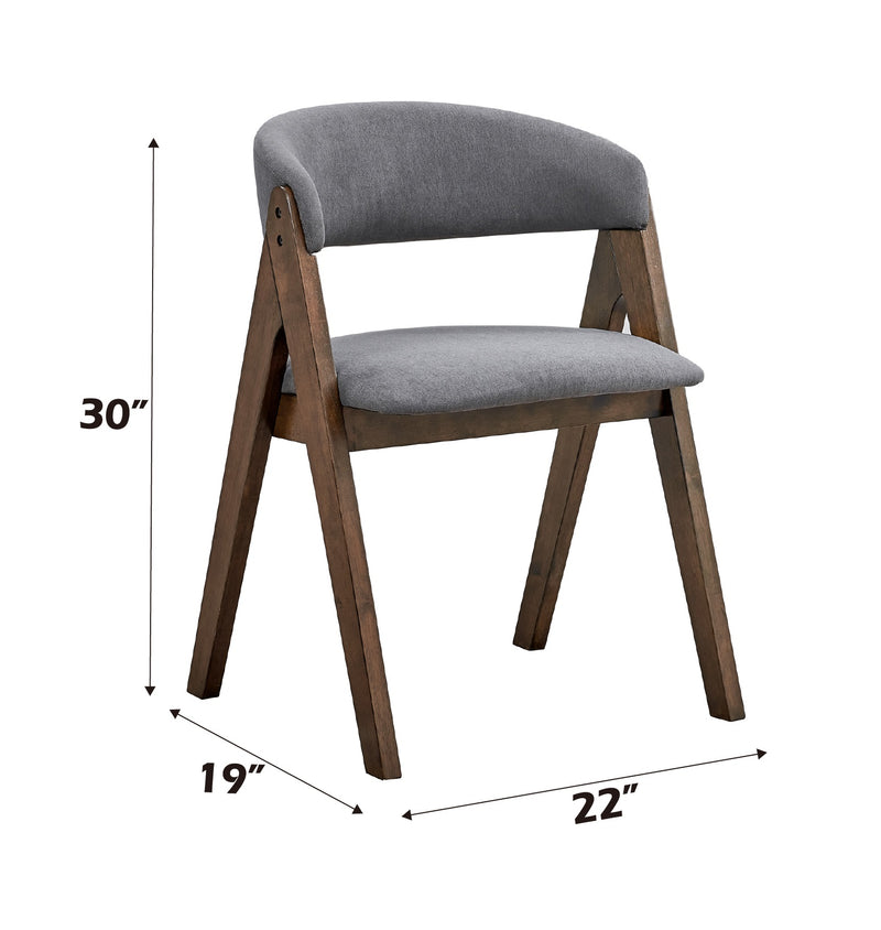 2 Acme Furniture Keiki Gray Walnut Side Chairs