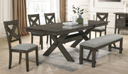 New Classic Furniture Gulliver Rustic Brown 6pc Dining Room Set
