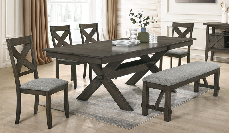 New Classic Furniture Gulliver Rustic Brown 6pc Dining Room Set