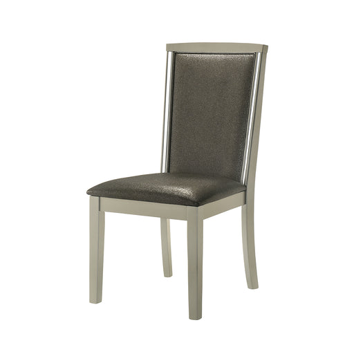 2 New Classic Furniture Lumina Silver Gray Dining Chairs
