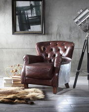 Acme Furniture Brancaster Vintage Brown Aluminum Accent Chair
