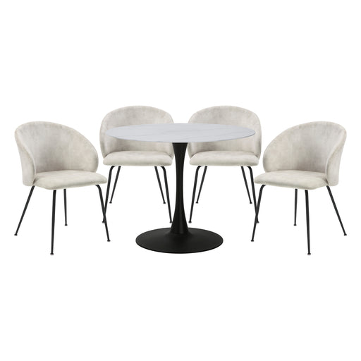 Home Elegance Cosimo Beige Black 5pc Dining Room Set