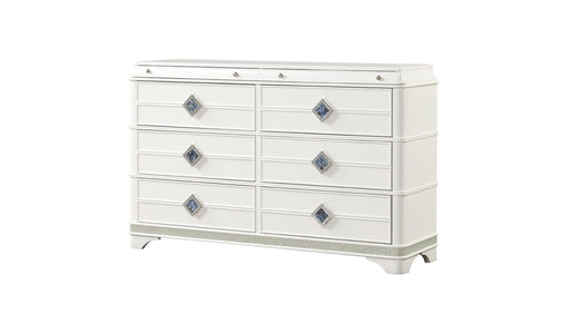 Galaxy Home Laguna Off White 6 Drawer Dresser