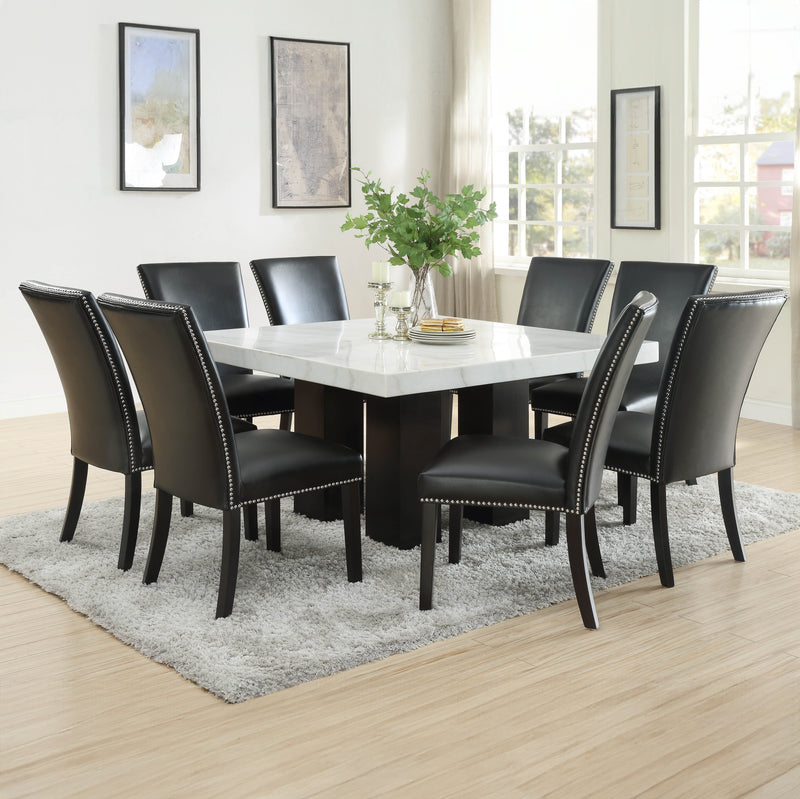 Steve Silver Camila White Black 9pc Square Dining Set