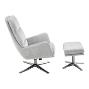 Home Elegance Parker Gray Swivel Chair with Ottoman