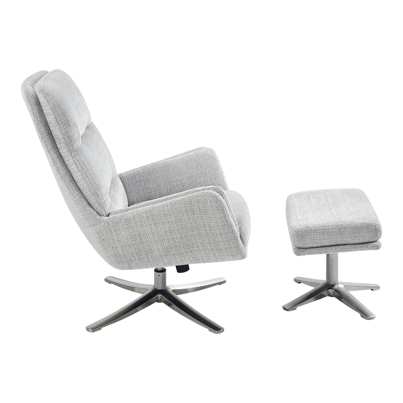 Home Elegance Parker Gray Swivel Chair with Ottoman