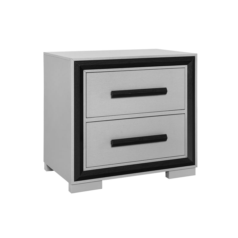 Global Furniture Amelia Black Grey Nightstand