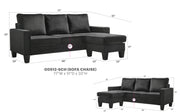 Glory Furniture Jessica Gray Velvet Sofa Chaise