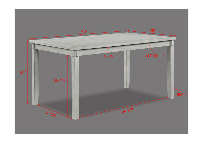 Crown Mark Clara Drift Wood 5pc Dinette Set